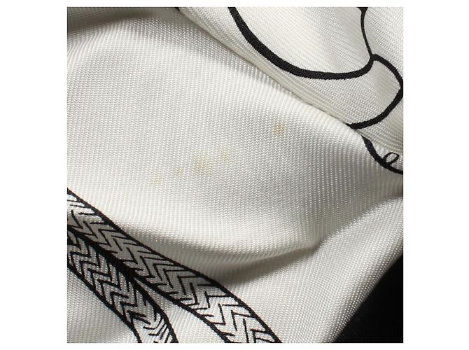 Pantaloni in seta Hermès Nero Bianco - vista 8