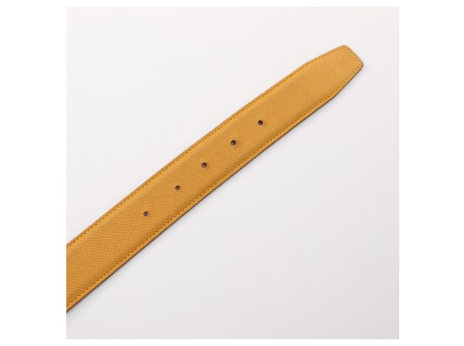 Ceinture Hermès Constance en cuir Epsom Rouge Jaune - vue 3
