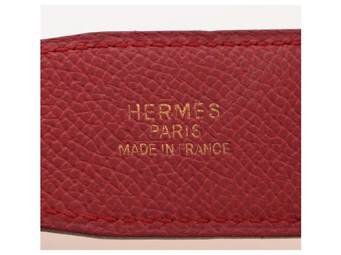 Ceinture Hermès Constance en cuir Epsom Rouge Jaune - vue 4