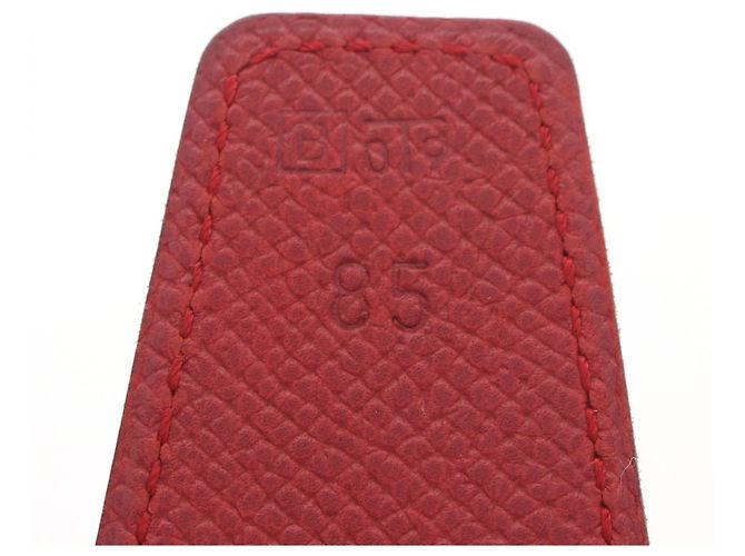 Ceinture Hermès Constance en cuir Epsom Rouge Jaune - vue 5