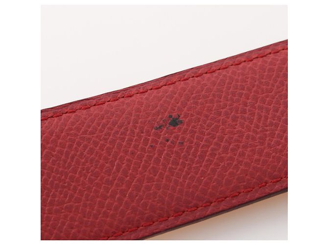 Ceinture Hermès Constance en cuir Epsom Rouge Jaune - vue 7