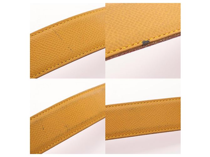 Ceinture Hermès Constance en cuir Epsom Rouge Jaune - vue 9