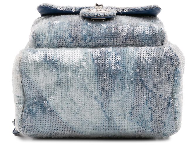 Chanel Blue Sequin Waterfall Backpack - view 3