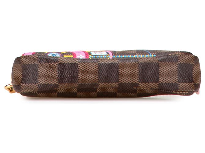 Mini Pochette Accessoires Vivienne Holiday Damier Ebene Marrone Louis Vuitton - vista 3