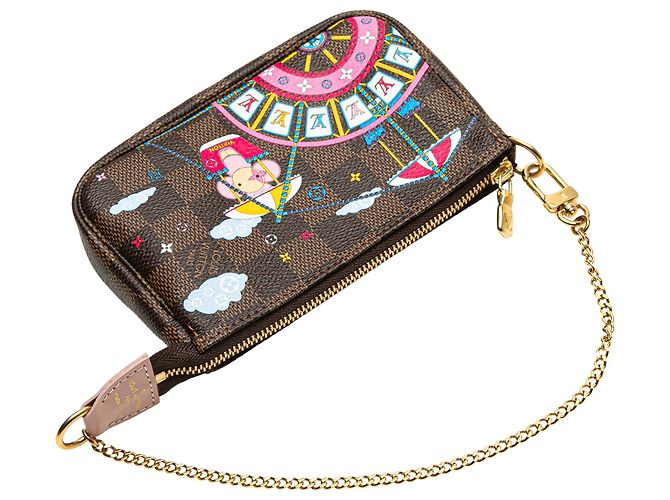Mini Pochette Accessoires Vivienne Holiday Damier Ebene Marrone Louis Vuitton - vista 8