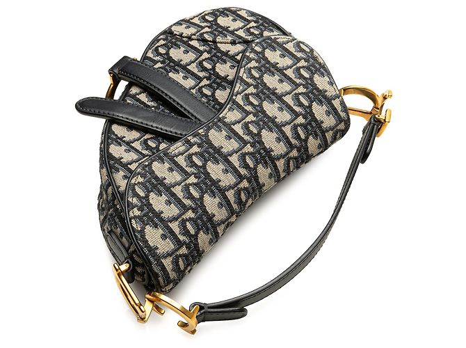 Saddle Borsa a sella mini obliqua blu Dior Blu navy - vista 10