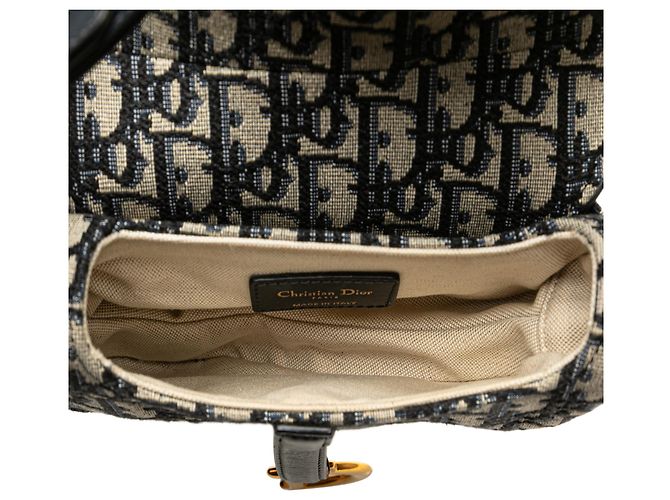Saddle Borsa a sella mini obliqua blu Dior Blu navy - vista 4