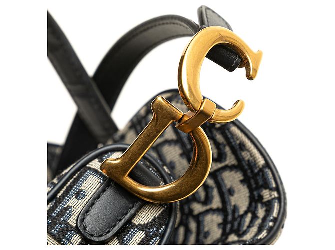 Saddle Borsa a sella mini obliqua blu Dior Blu navy - vista 7