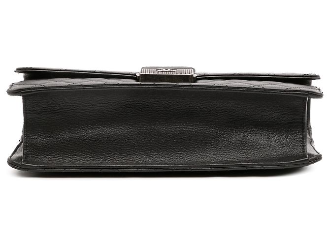 Chanel Nero Medio Trapuntato in Pelle di Capra CC Università Flap - vista 3