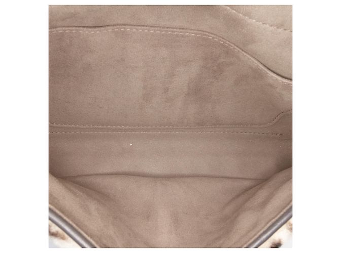Borsa Fendi Brown Zucca in shearling Double F Marrone Beige - vista 4