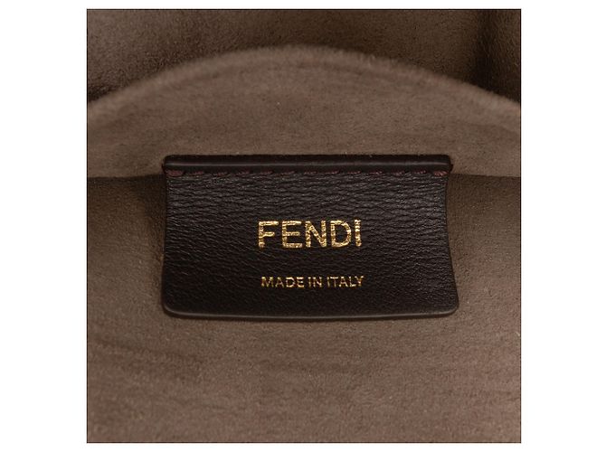 Borsa Fendi Brown Zucca in shearling Double F Marrone Beige - vista 6