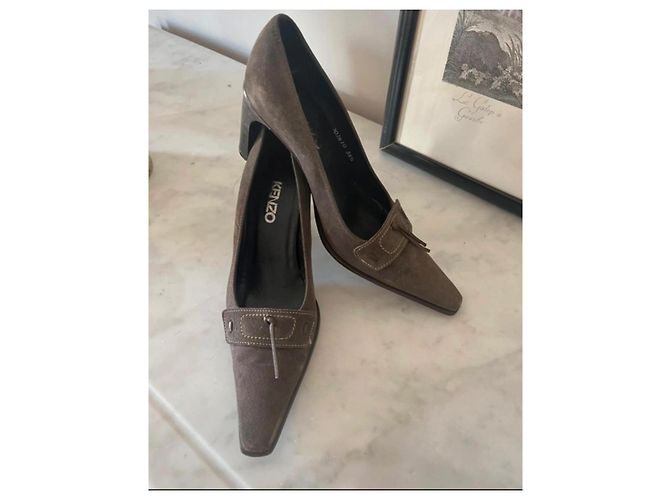 Décolleté Kenzo Nubuck Marrone Chiaro 38 - vista 2