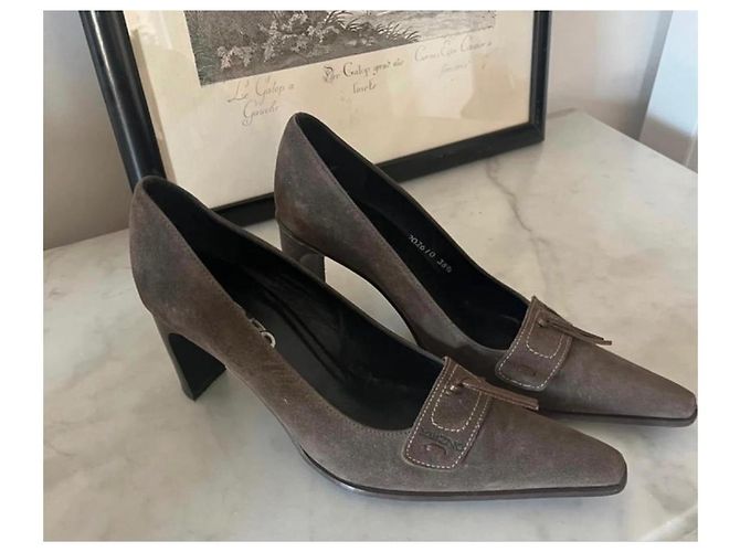 Décolleté Kenzo Nubuck Marrone Chiaro 38 - vista 3
