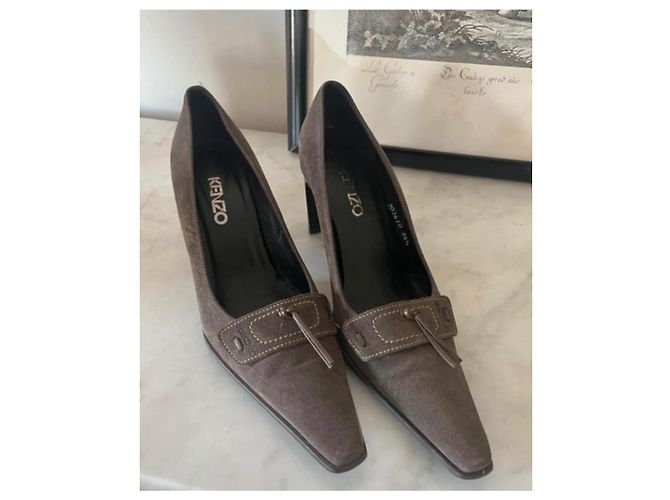 Décolleté Kenzo Nubuck Marrone Chiaro 38 - vista 4