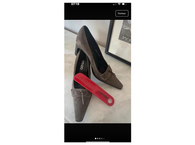 Décolleté Kenzo Nubuck Marrone Chiaro 38 - vista 5