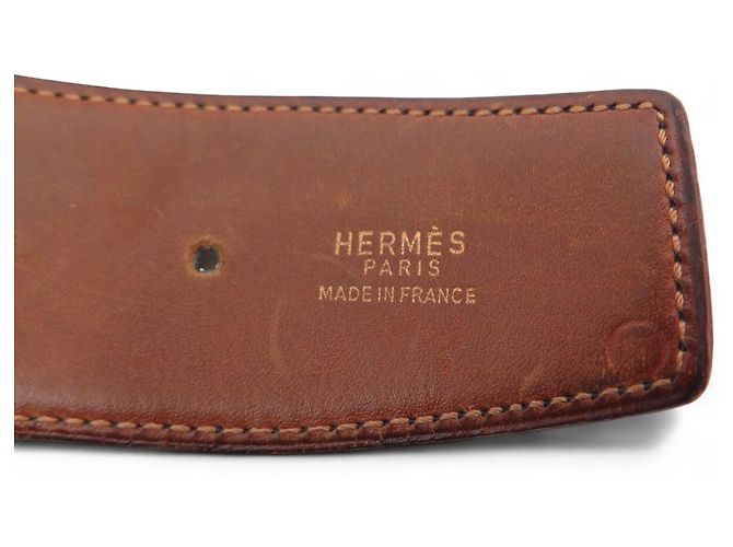 Hermès VINTAGE HERMES GÜRTEL H-SCHNALLE CONSTANCE XL 75 BLAUES BOXLEDER - Ansicht 7