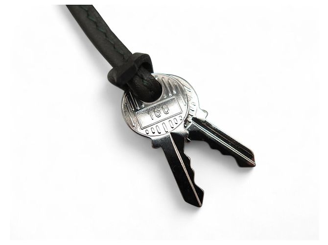 Hermès NEW HERMES EPSOM LEATHER ZIPPER PULL WITH BELL IN ETCH + SILVER PADLOCK Grey - view 3