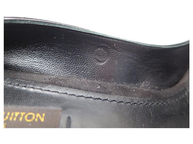 LOUIS VUITTON PASSY OPEN TOE PUMPS 38 SCHWARZEN SUEDEN + BOX - Ansicht 10