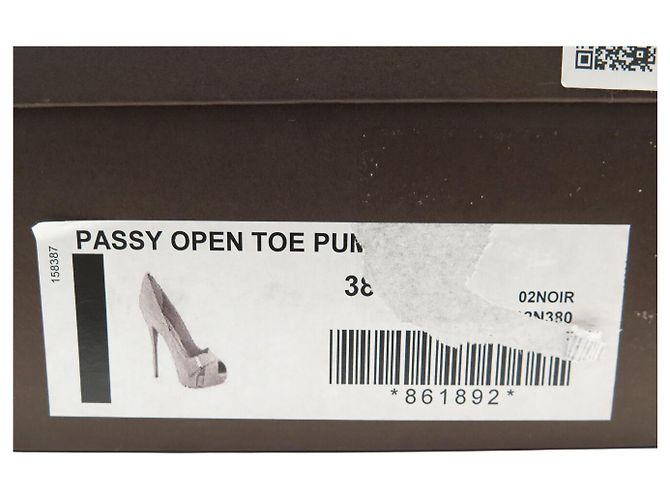 LOUIS VUITTON PASSY OPEN TOE PUMPS 38 SCHWARZEN SUEDEN + BOX - Ansicht 13