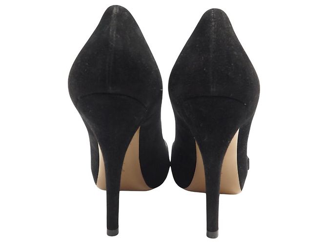 LOUIS VUITTON PASSY OPEN TOE PUMPS 38 SCHWARZEN SUEDEN + BOX - Ansicht 5