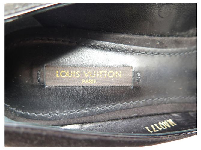 LOUIS VUITTON PASSY OPEN TOE PUMPS 38 SCHWARZEN SUEDEN + BOX - Ansicht 8