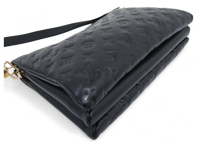 NUOVA BORSA A MANO LOUIS VUITTON COUSSIN MM PELLE MONOGRAMMA IMPRESSA Nero - vista 6