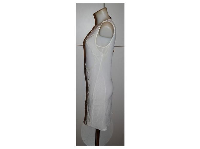 Fendi Kleid Weiß Baumwolle Leinen Größe 42 - Ansicht 3