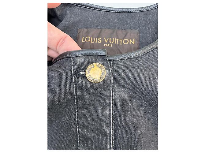 Chaqueta Louis Vuitton de algodón con bordado Monogram Gris antracita - vista 11
