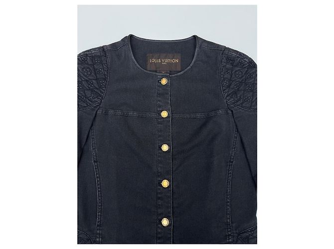 Chaqueta Louis Vuitton de algodón con bordado Monogram Gris antracita - vista 6