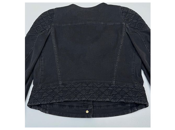 Chaqueta Louis Vuitton de algodón con bordado Monogram Gris antracita - vista 8