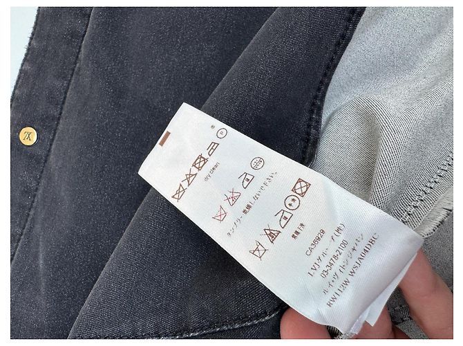 Chaqueta Louis Vuitton de algodón con bordado Monogram Gris antracita - vista 9