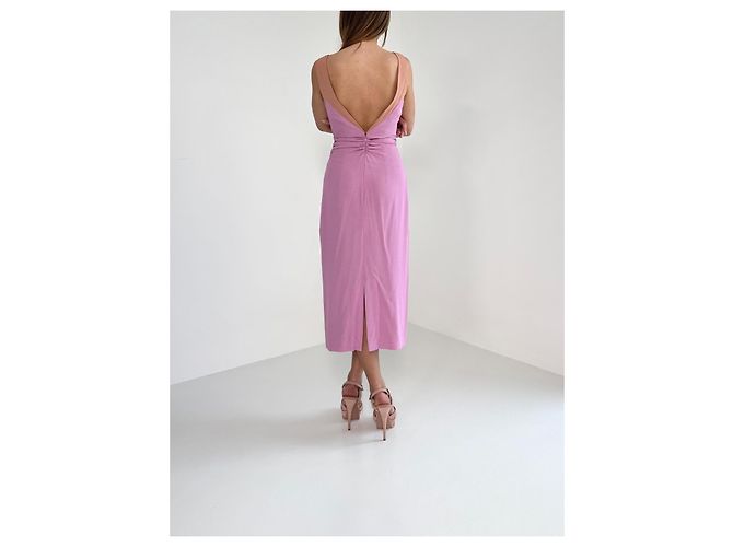 Dries Van Noten Verziertes ärmelloses Midikleid Rosa Beige Pink - Ansicht 9