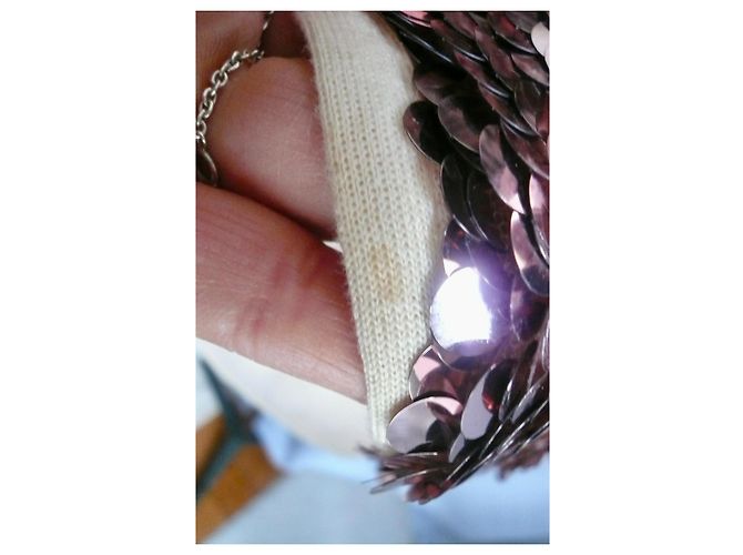LOUIS VUITTON Beige Pink Sequin Linen Tank Top TXS - view 10