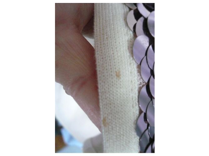 LOUIS VUITTON Beige Pink Sequin Linen Tank Top TXS - view 11