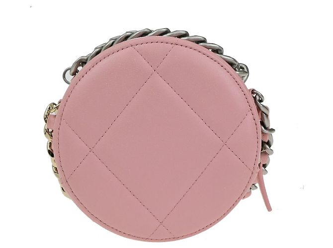 Clutch Rotondo Chanel 19 in Pelle Trapuntata con Catena Rosa - vista 2