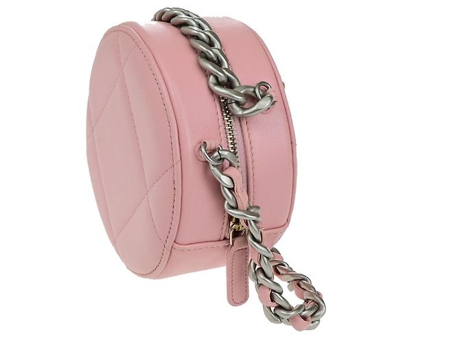 Clutch Rotondo Chanel 19 in Pelle Trapuntata con Catena Rosa - vista 4