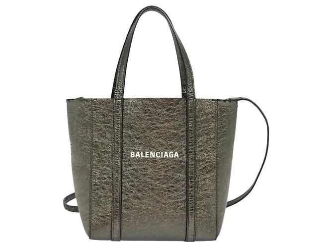 Everyday BALENCIAGA Borsa Tote XS in pelle argento Auth hk2944 - vista 13