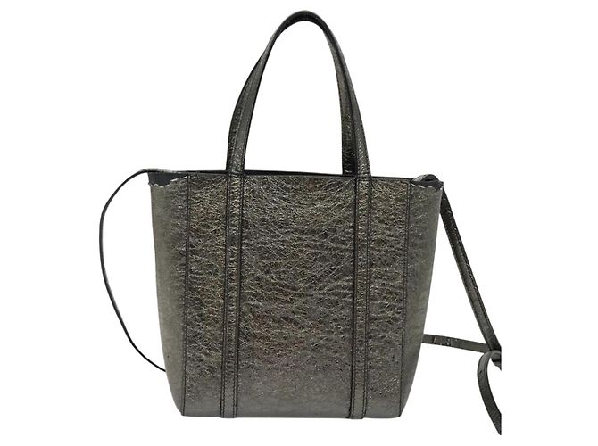 Everyday BALENCIAGA Borsa Tote XS in pelle argento Auth hk2944 - vista 2