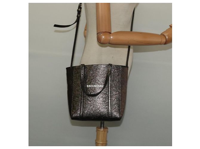 Everyday BALENCIAGA Borsa Tote XS in pelle argento Auth hk2944 - vista 26