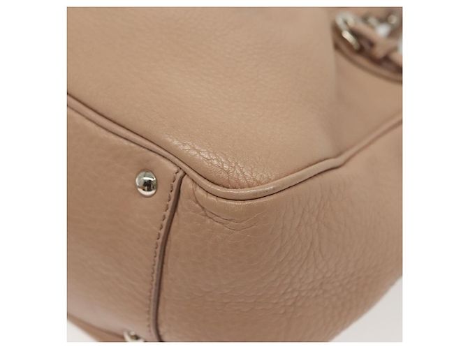 Borsa a mano Gancini in pelle rosa argento Auth 138865 di Salvatore Ferragamo - vista 14