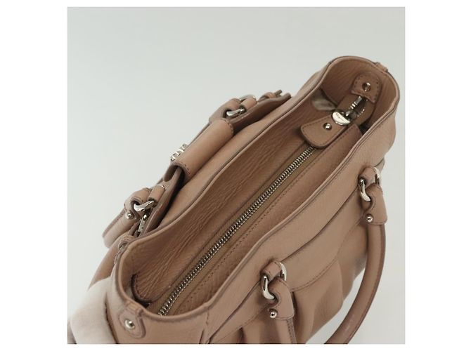 Borsa a mano Gancini in pelle rosa argento Auth 138865 di Salvatore Ferragamo - vista 6