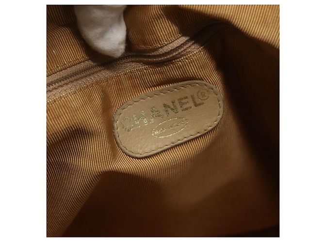 CHANEL COCO Borsa Tote in Pelle Caviar Beige Oro CC Auth BA4943 D'oro - vista 18