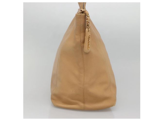 CHANEL COCO Borsa Tote in Pelle Caviar Beige Oro CC Auth BA4943 D'oro - vista 3