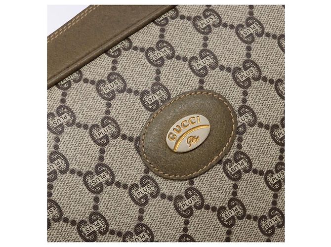 GUCCI GG Plus Supreme Clutch Bag PVC Beige Auth ep10321 - vista 13