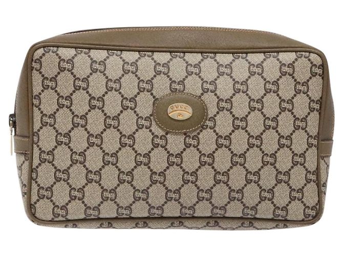 GUCCI GG Plus Supreme Clutch Bag PVC Beige Auth ep10321 - vista 2
