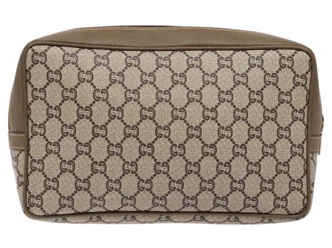 GUCCI GG Plus Supreme Clutch Bag PVC Beige Auth ep10321 - vista 3