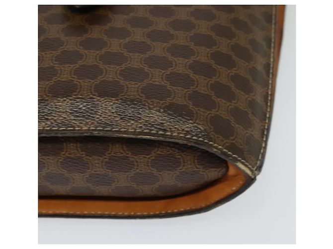 Céline CELINE Macadam Canvas Schultertasche aus PVC-Leder Braun Gold Auth 139816 Golden - Ansicht 14