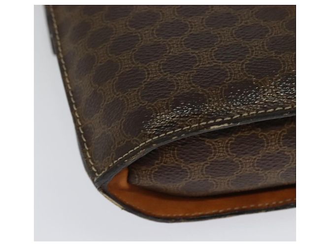 Céline CELINE Macadam Canvas Schultertasche aus PVC-Leder Braun Gold Auth 139816 Golden - Ansicht 15