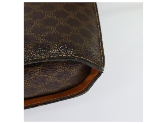 Céline CELINE Macadam Canvas Schultertasche aus PVC-Leder Braun Gold Auth 139816 Golden - Ansicht 16