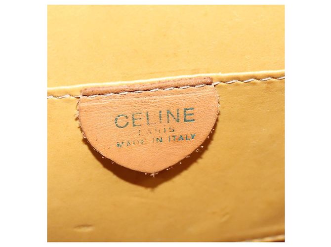 Céline CELINE Macadam Canvas Schultertasche aus PVC-Leder Braun Gold Auth 139816 Golden - Ansicht 18